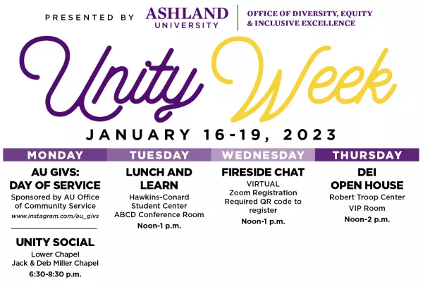 Unity Week poster of events