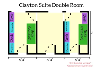 Clayton Suite Double Room Floor Plan