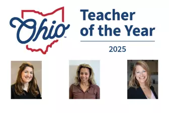 graphic of three district winners for Ohio Teacher of the Year