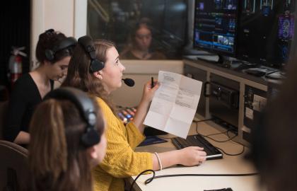 JDM students working the TV-20 production desk