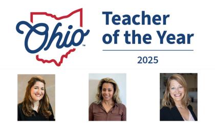 graphic of three district winners for Ohio Teacher of the Year