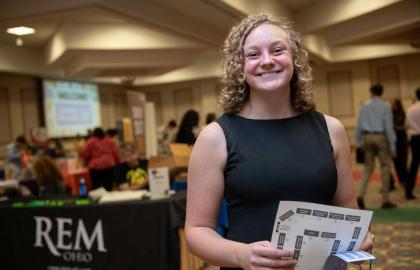 Student at career fair