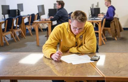 Student taking a test