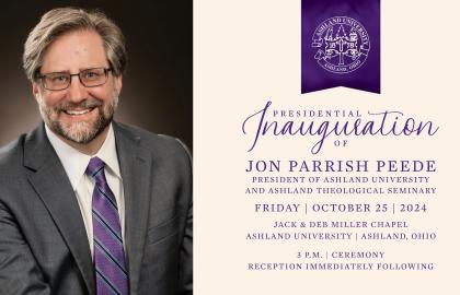 Presidential Inauguration of Jon Parrish Peede. Friday, Oct. 25, 2024 at 3 p.m. in the Jack and Deb Miller Chapel.