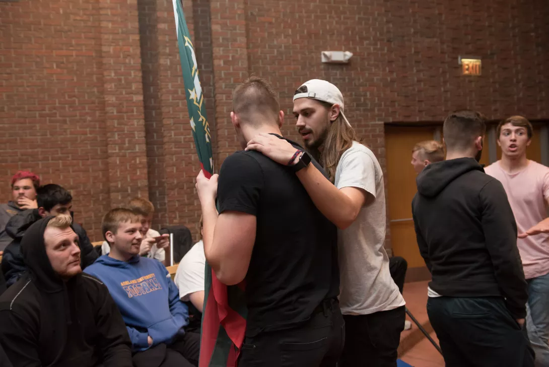Fraternity members at Greek Lip Sync Competition
