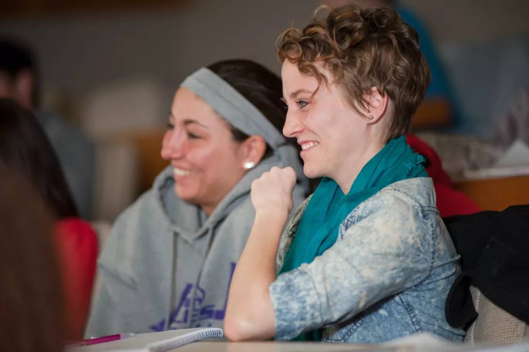 Students in Philosophy class laughing