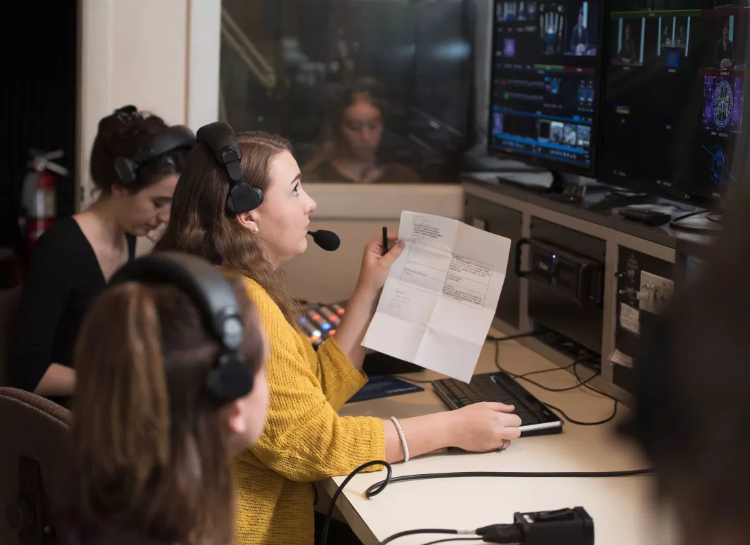 JDM students working the TV-20 production desk