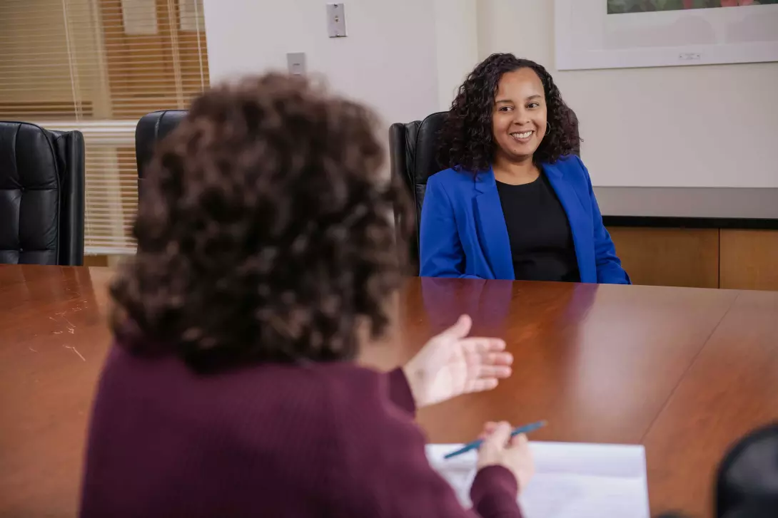 Adult student being interviewed