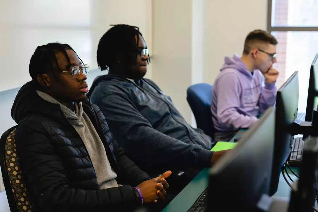 Students in Computer Science classroom