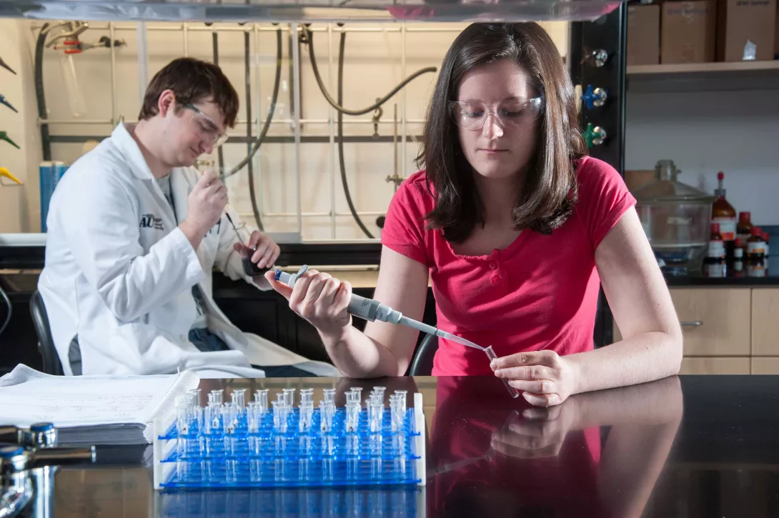 students in chemistry lab