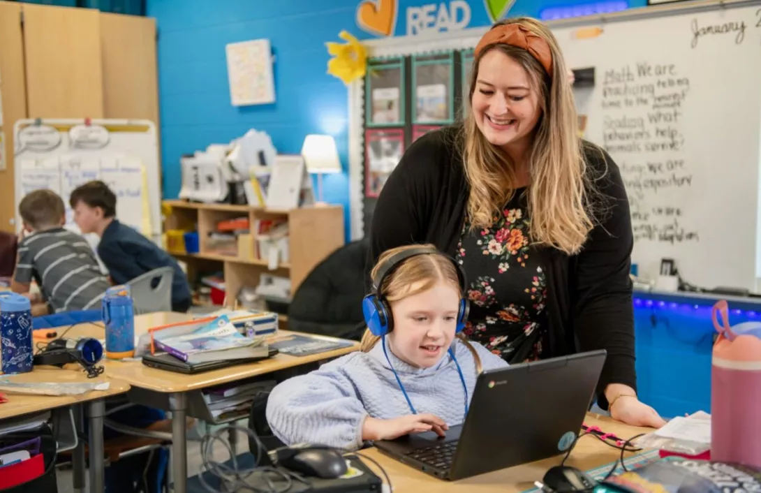 BreAnn Fennell teaching in elementary classroom