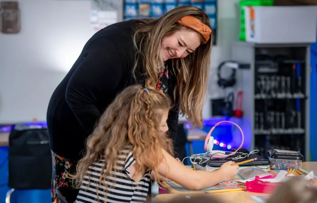 BreAnn Fennell teaching in elementary classroom