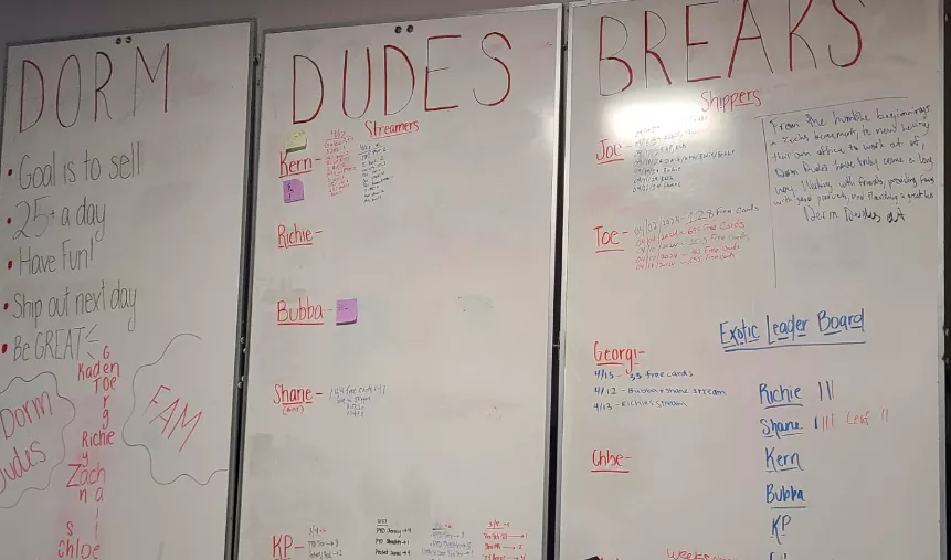 Dorm Dudes Breaks white boards