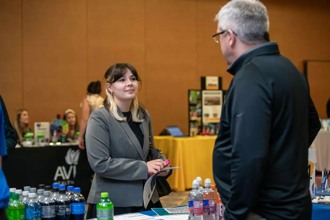 Student at career fair