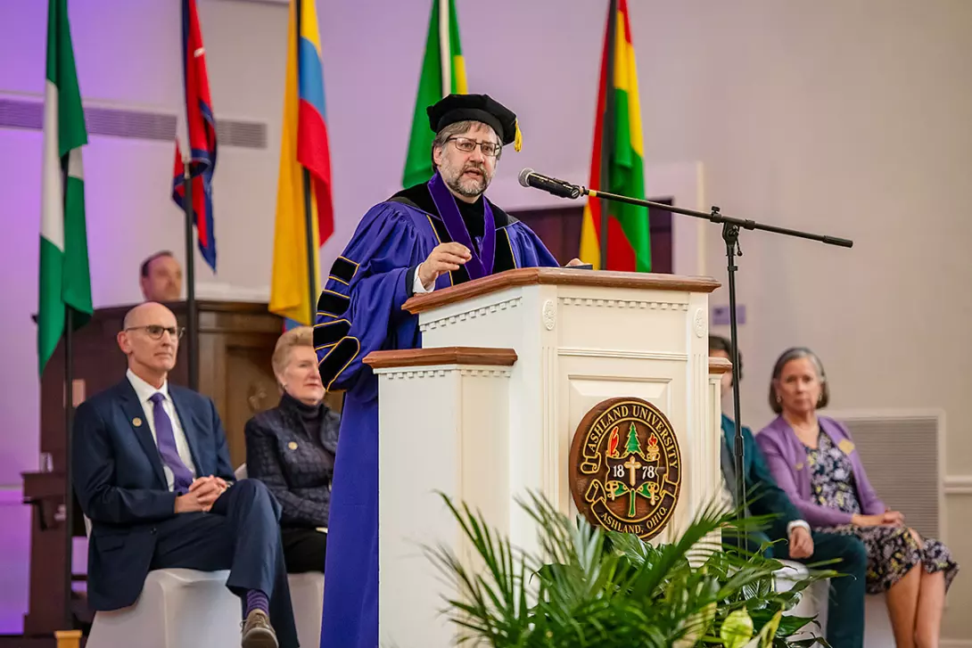 President Peede during his inaugural address