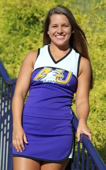 Joy Downing on the Ashland University Cheer Team