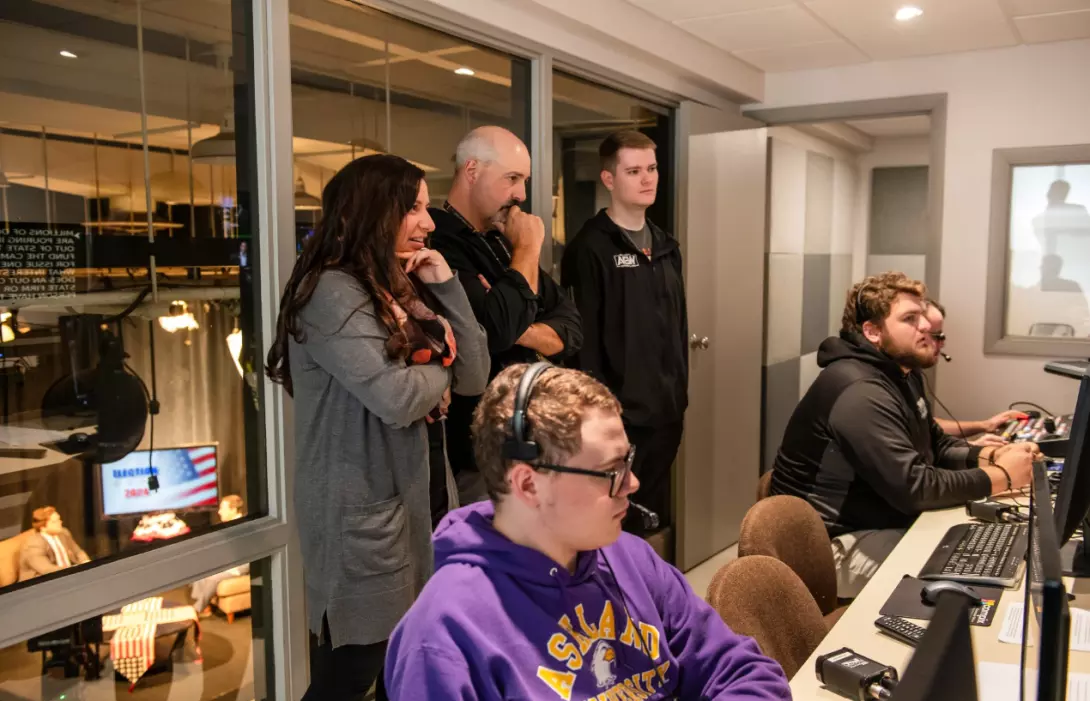 Kelly Meyer in the control room